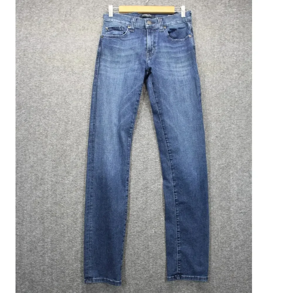 Fidelity Jeans Men 29x34 Blue Torino Slim Fit Straight Light Wash Stretch Preppy